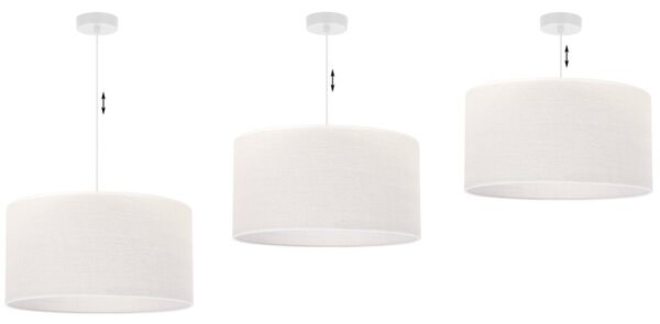 Závesné svietidlo Juta, 1x biele jutové tienidlo, (fi 45cm), w
