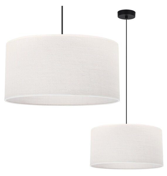 Závesné svietidlo Juta, 1x biele jutové tienidlo, (fi 35cm), b