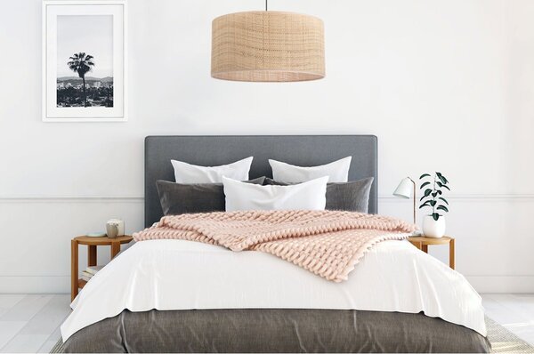 Závesné svietidlo Rattan, 1x ratanové tienidlo, (fi 45cm), b