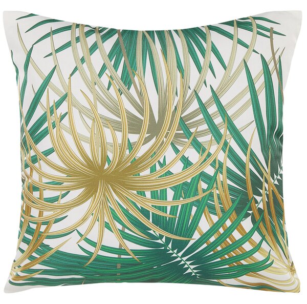 Sada 2 vonkajších vankúšov viacfarebné polyester štvorec 45 x 45 cm moderný motív palmového listu