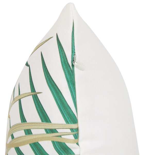Sada 2 vonkajších vankúšov viacfarebné polyester štvorec 45 x 45 cm moderný motív palmového listu