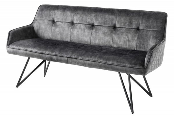 Lavica Euphoria 160cm zamat šedá
