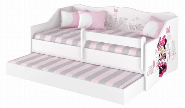 Babyboo Detská posteľ LULU 160 x 80 cm - biela Minnie Paris