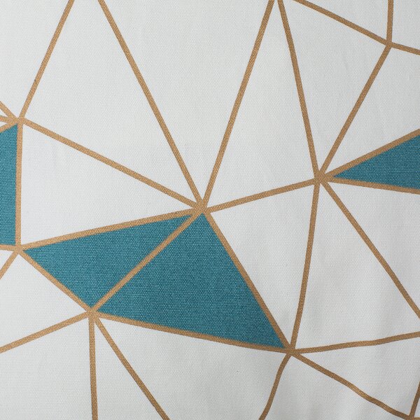 Sada 2 dekoratívnych vankúšov modrá biela zlatá bavlna 45 x 45 cm štvorcový tvar geometrický vzor moderný štýl obývačka spálňa doplnky