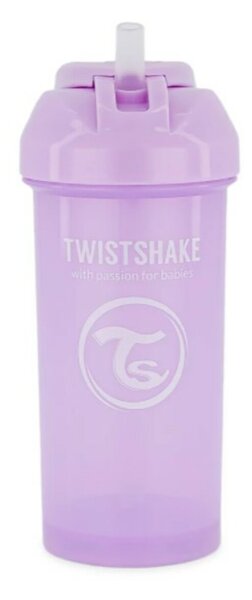 Fľaša so slámkou Twistshake - 6m +, 360 ml, fialová