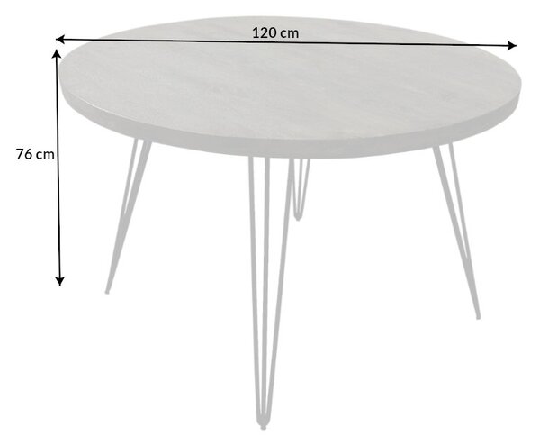 Dizajnový jedálenský stôl Shayla 120 cm sivé mango