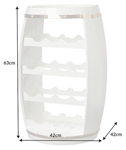 Regál na víno Winebar 63 cm biely