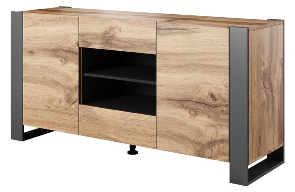 KOMODA MADEIRA DUB WOTAN + ANTRACIT 164 cm