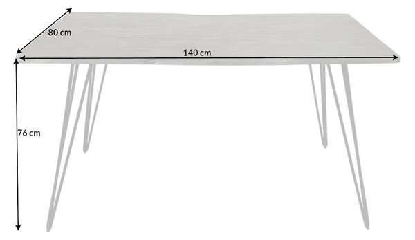 Dizajnový jedálenský stôl Shayla 140 cm sivá akácia