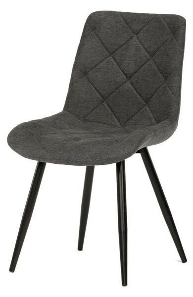 Moderná a pohodlná stolička, šedá látka, nohy čierny kov (a-382 šedá)