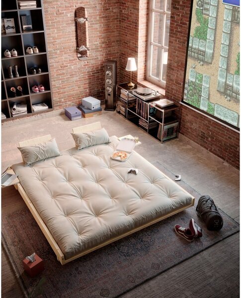 Dvojlôžková posteľ z borovicového dreva s roštom v prírodnej farbe 140x200 cm Social Bed – Karup Design