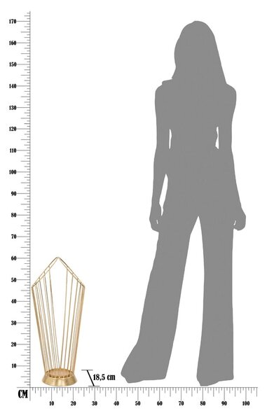 Stojan na dáždniky v zlatej farbe Mauro Ferretti, výška 60 cm