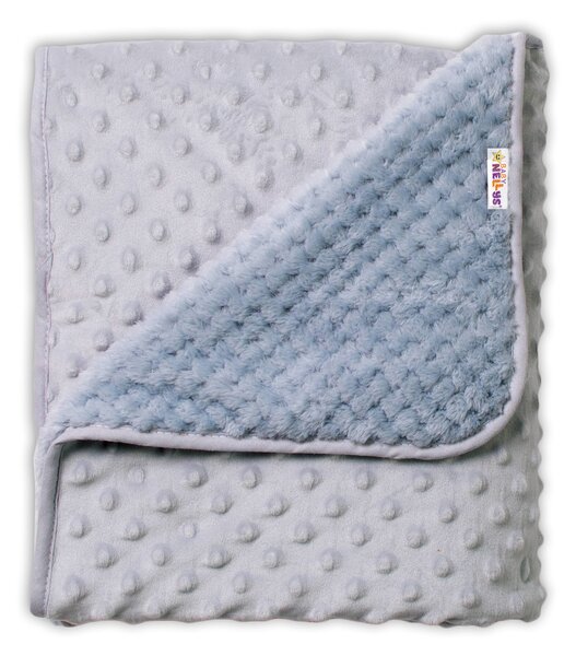 Baby Nellys Detská luxusná obojstranná deka s Minky 80x90 cm, šedá