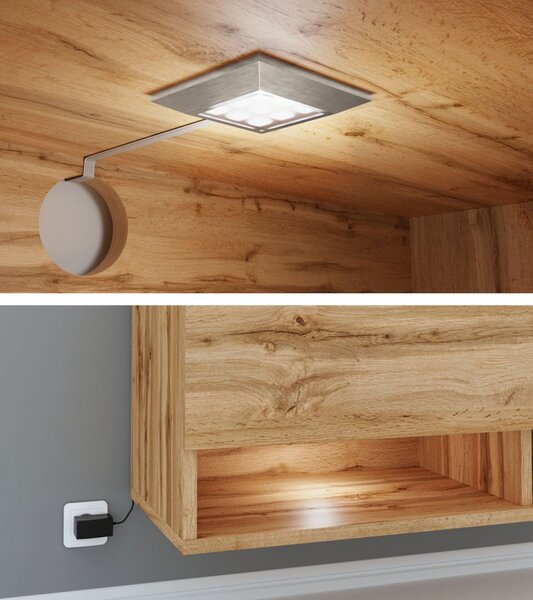 Televízny stolík s LED RGB osvetlením 100 cm WILLA A - dub wotan
