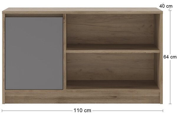 TV stolík Boran TV-E - dub artisan / sivá