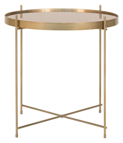 Dizajnový konferenčný stolík Tatum 48cm zlatý - zánovný - skladom