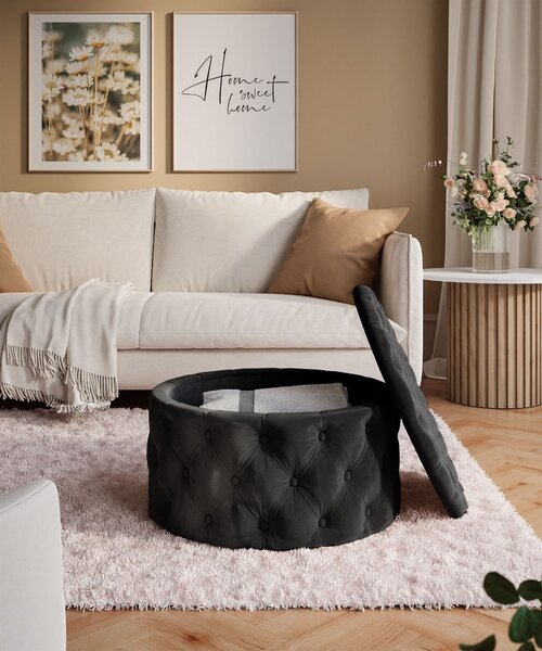 TABURET CHESTERFIELD CARLY 70 cm FRENCH VELVET 685