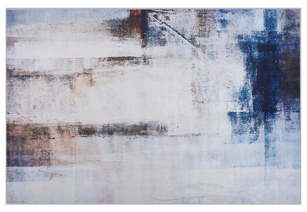 Koberec béžový viacfarebný 140 x 200 cm abstraktná 3D potlač s krátkym vlasom moderný