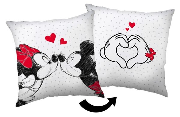 JERRY FABRICS Vankúšik Mickey a Minnie Love and hands Polyester, 40/40 cm