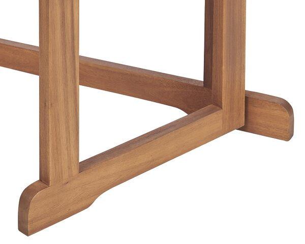 Balkónový stolík svetlé akáciové drevo 110 x 47 cm skladací nastaviteľný odolný vonkajší nábytok