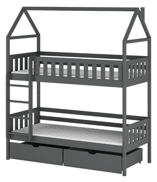 Domčeková posteľ s úložným priestorom DALILA - 90x200, grafit