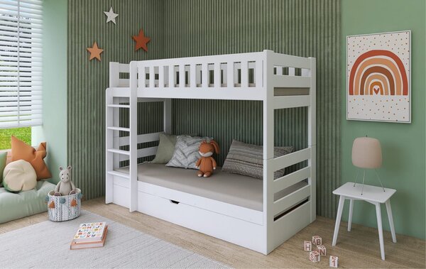 Detská poschodová posteľ ALLA - 80x180, biela