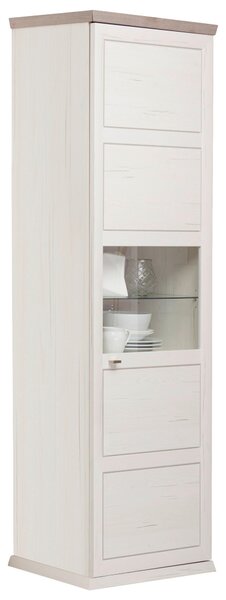 VITRÍNA, sivá, biela, 69,4/209,2/42,5 cm Hom`in - Sklenené vitríny