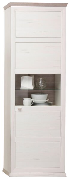 VITRÍNA, sivá, biela, 69,4/209,2/42,5 cm Hom`in - Sklenené vitríny
