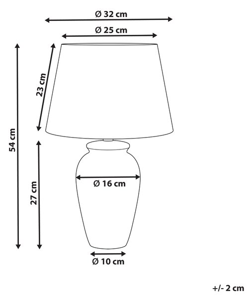 Stolná lampa biela a modrá porcelánový podstavec ľanové tienidlo 54 cm moderný štýl obývacia izba spálňa