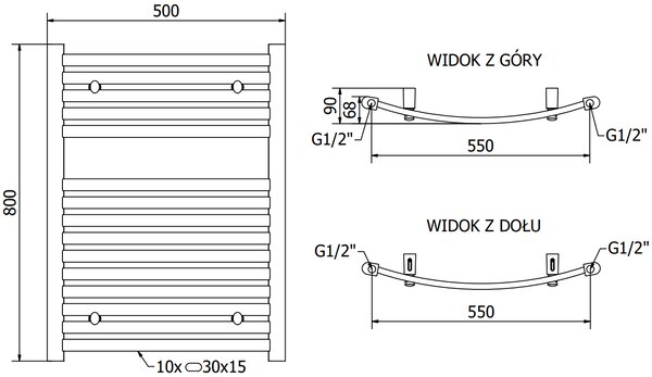 Mexen Helios, elektrické vykurovacie teleso 800 x 600 mm, 600 W, biela, W103-0800-600-2600-20