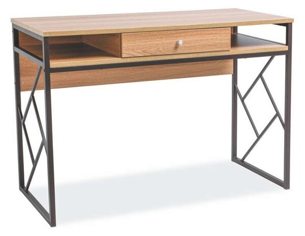 Pracovný stôl KARPO - dub / tmavo hnedý