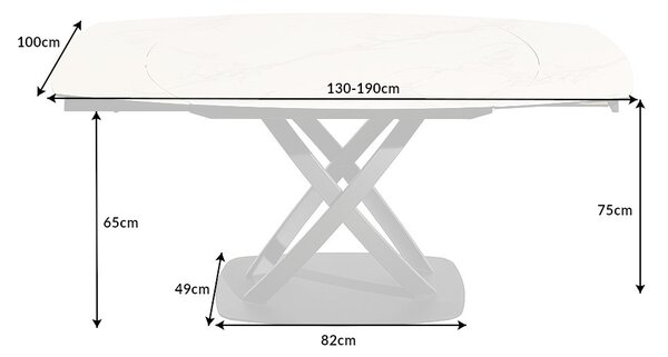 Rozťahovací jedálenský stôl Rafiqa 130-190 cm biely