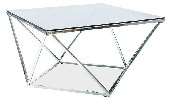 Dizajnový konferenčný stolík SULO - sklo / strieborný