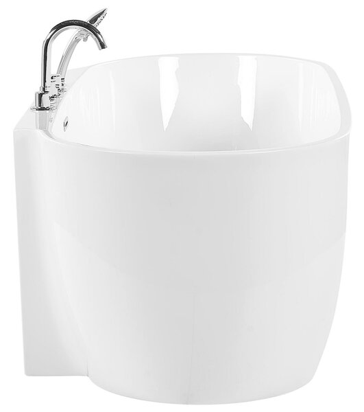 Voľne stojaca vaňa biela akrylát 170 x 80 cm oválny tvar pre 1 osobu moderný štýl kúpeľňa