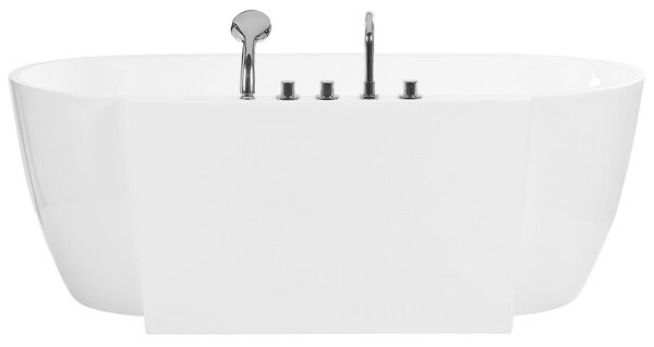 Voľne stojaca vaňa biela akrylát 170 x 80 cm oválny tvar pre 1 osobu moderný štýl kúpeľňa