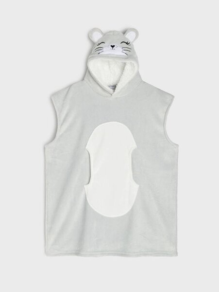 Sinsay - Deka s kapucňou s motívom zajaca - svetlošedá