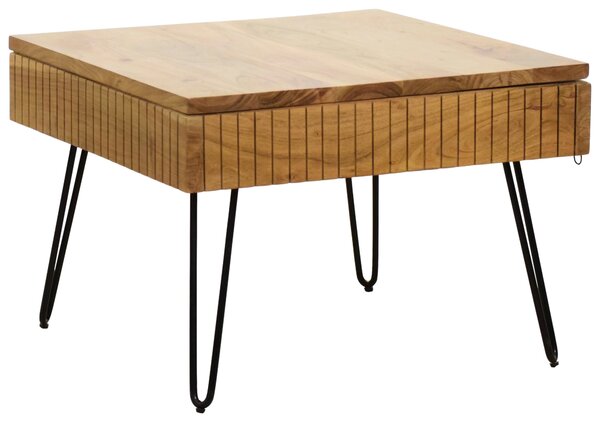 KONFERENČNÝ STOLÍK, čierna, farba akácie, drevo, kov, 70/70/45 cm Carryhome - Stolíky do obývačky
