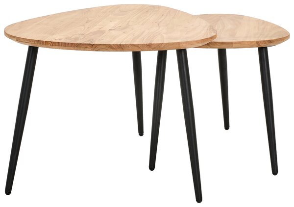 SADA KONFERENČNÝCH STOLÍKOV, čierna, farba akácie, drevo, kov, 74/68/45 cm Carryhome - Stolíky do obývačky