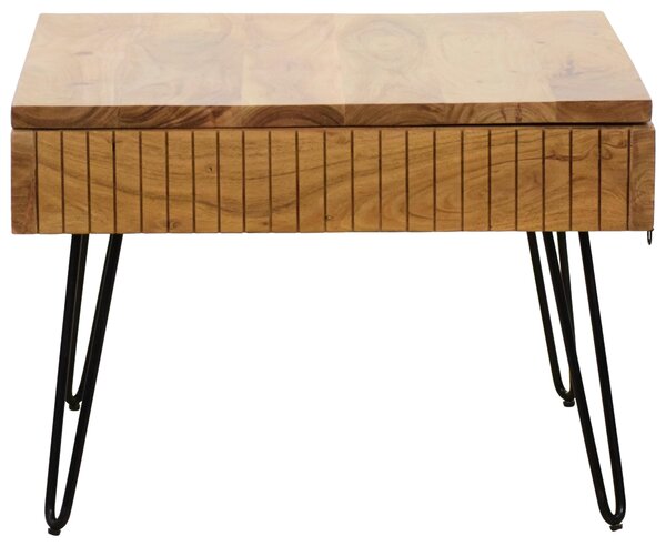 KONFERENČNÝ STOLÍK, čierna, farba akácie, drevo, kov, 70/70/45 cm Carryhome - Stolíky do obývačky