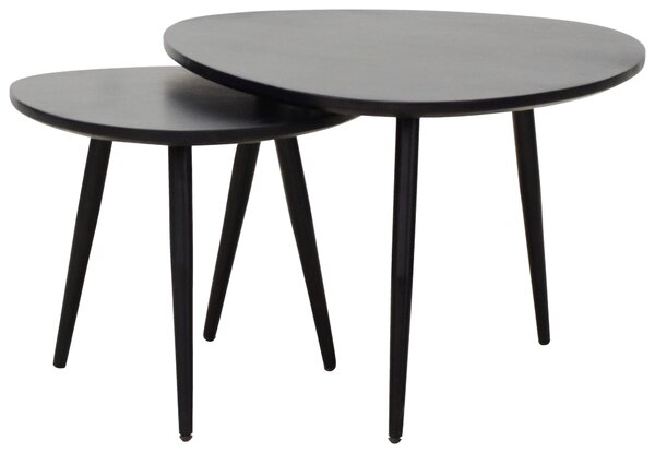 SADA KONFERENČNÝCH STOLÍKOV, čierna, drevo, kov, 74/68/45 cm Carryhome - Stolíky do obývačky