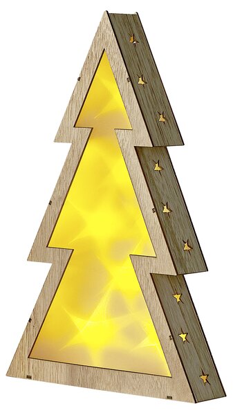 Dekoratívna figúrka svetlé topoľové drevo LED svetlá dekorácia do domácnosti vianočný stromček škandinávsky dizajn