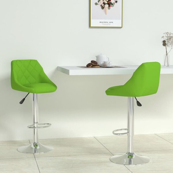 Barové stoličky 2 ks zelené umelá koža