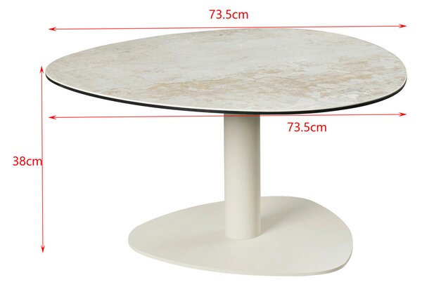 KONFERENČNÝ STOLÍK, taupe, sivobiela, kov, sklo, keramika, 74/74/38 cm Belluti - Stolíky do obývačky