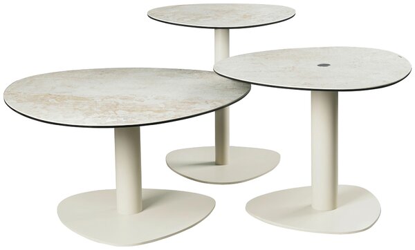 KONFERENČNÝ STOLÍK, taupe, sivobiela, kov, sklo, keramika, 58/58/46-64 cm Belluti - Stolíky do obývačky