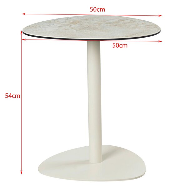 KONFERENČNÝ STOLÍK, taupe, sivobiela, kov, sklo, keramika, 50/50/54 cm Belluti - Stolíky do obývačky