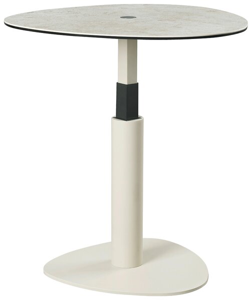 KONFERENČNÝ STOLÍK, taupe, sivobiela, kov, sklo, keramika, 58/58/46-64 cm Belluti - Stolíky do obývačky