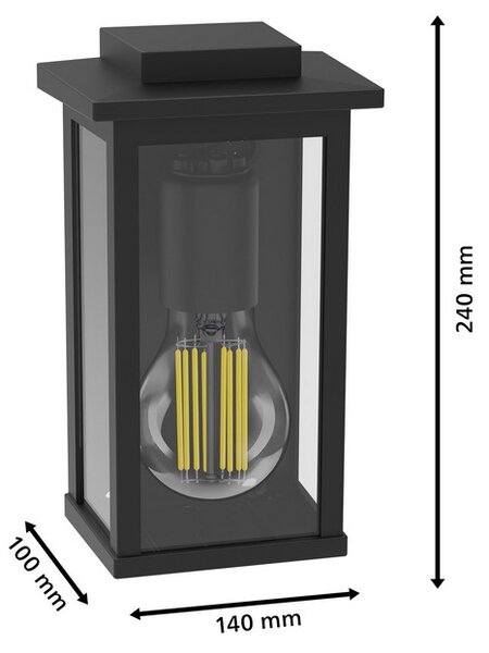 Philips 8720169266490 Outdoor Mirth vonkajšie nástenné svietidlo 1xE27 IP44 čierna