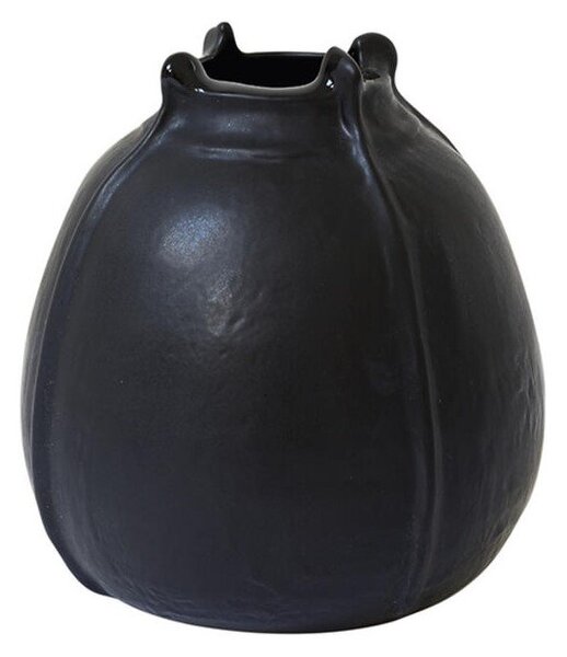 Váza Wabi Graine, 17 cm, matná čierna