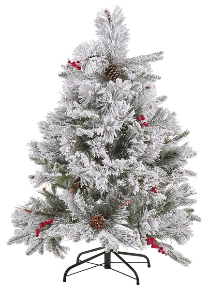 Vianočný stromček zelený s bielym umelým snehom syntetický materiál 120 cm umelá domáca dekorácia