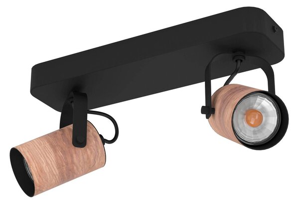 EGLO 900437 CAYUCA stropné bodové svietidlo/spot 2xGU10 čierna, drevo